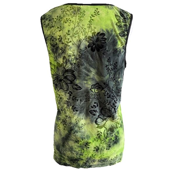 Y2K Cami Tank XL Green Burnt Floral Velvet Corset Fairy Whimsigoth Grunge 1X L - Picture 6 of 13